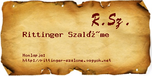 Rittinger Szalóme névjegykártya